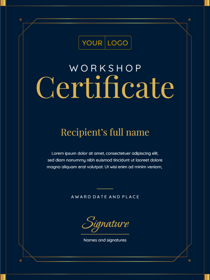 Image 10 for Workshop Certificate Template